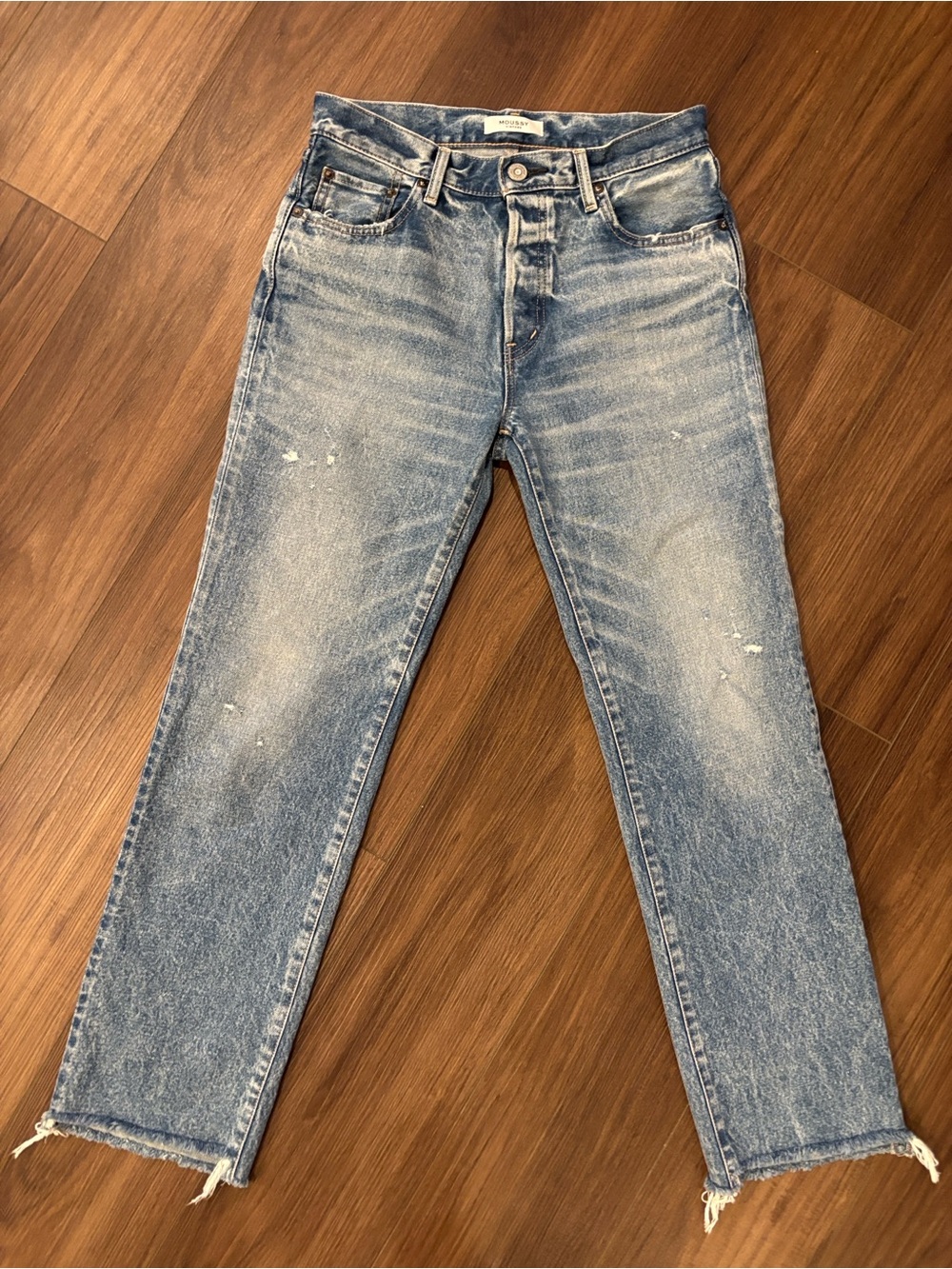 Moussy Faded Light Blue Slim Straight Jeans